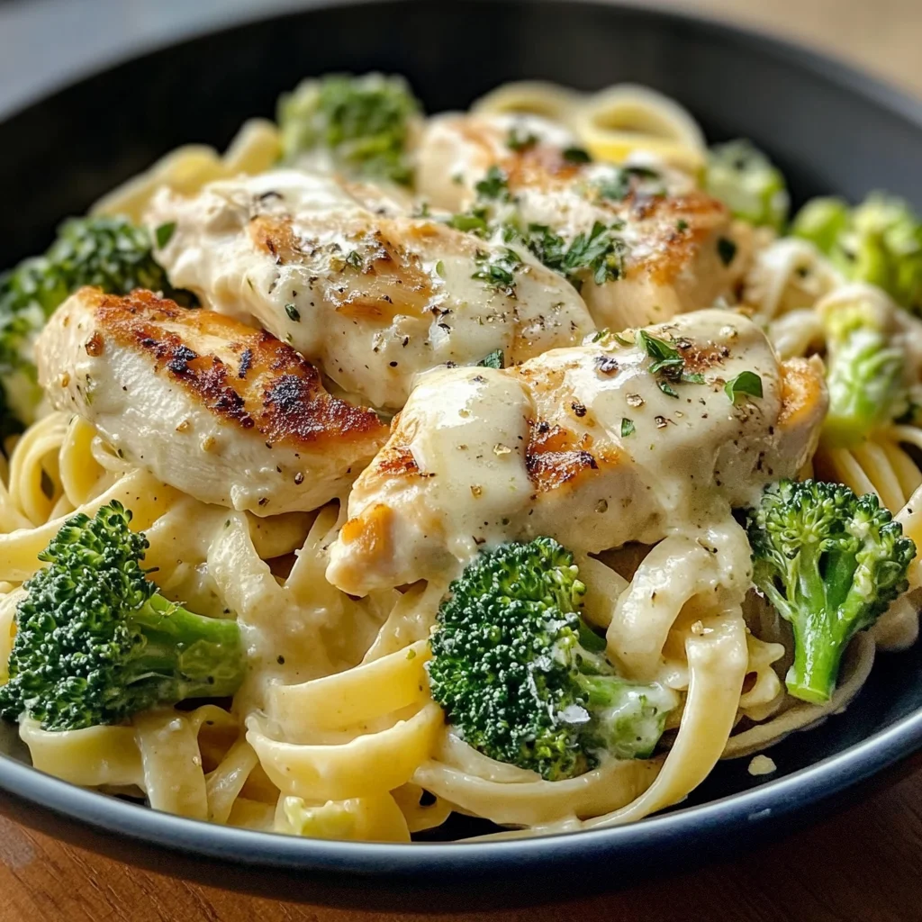 Creamy Chicken Alfredo with Broccoli & Fettuccine