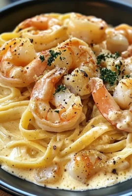 Creamy Garlic Shrimp Alfredo Pasta