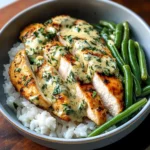 Creamy Herb Chicken Rice Bowl with Green Beans