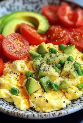 Creamy Scrambled Eggs with Tomato & Avocado
