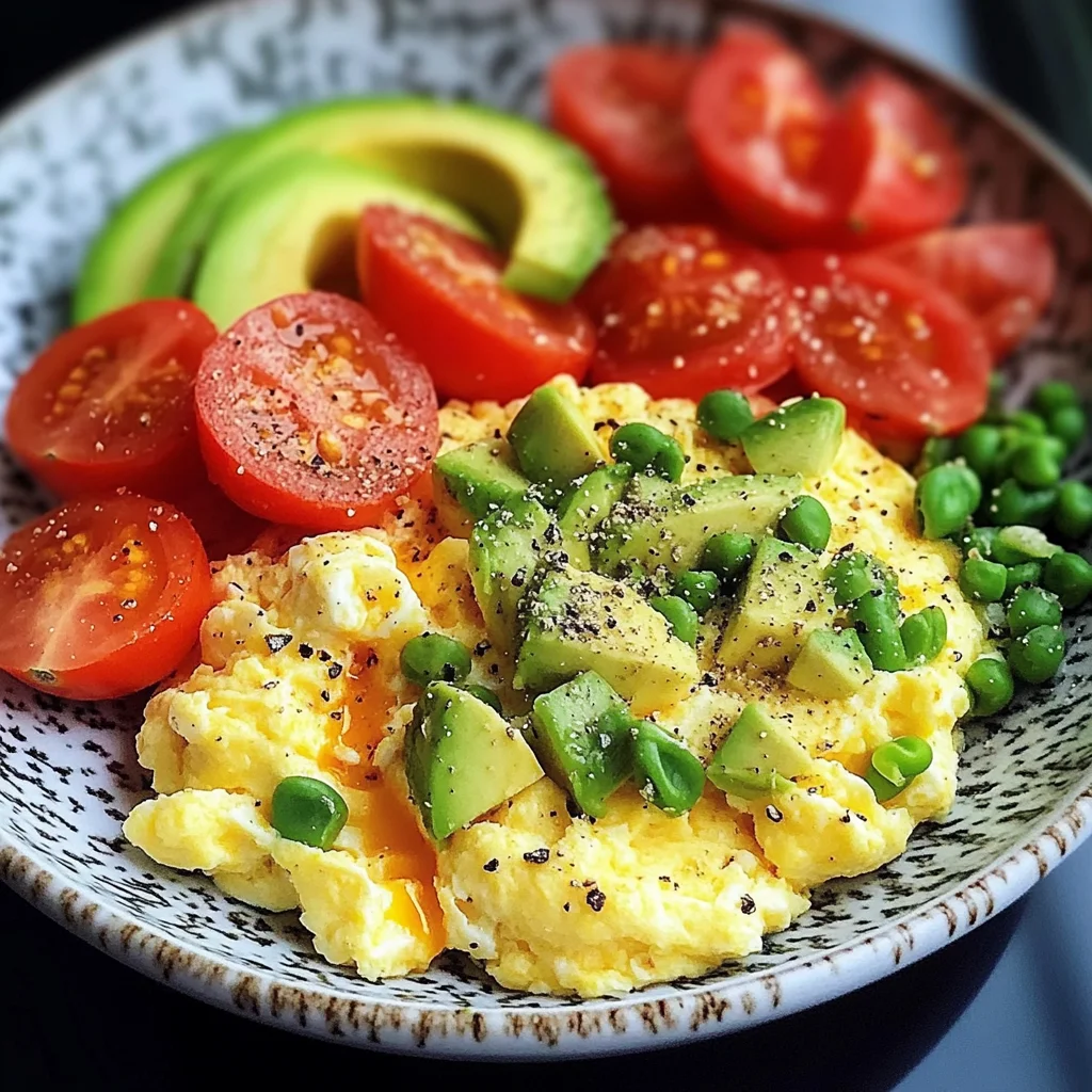 Creamy Scrambled Eggs with Tomato & Avocado