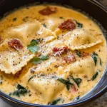 Creamy Tuscan Ravioli Soup : Comfort in Every Spoonful