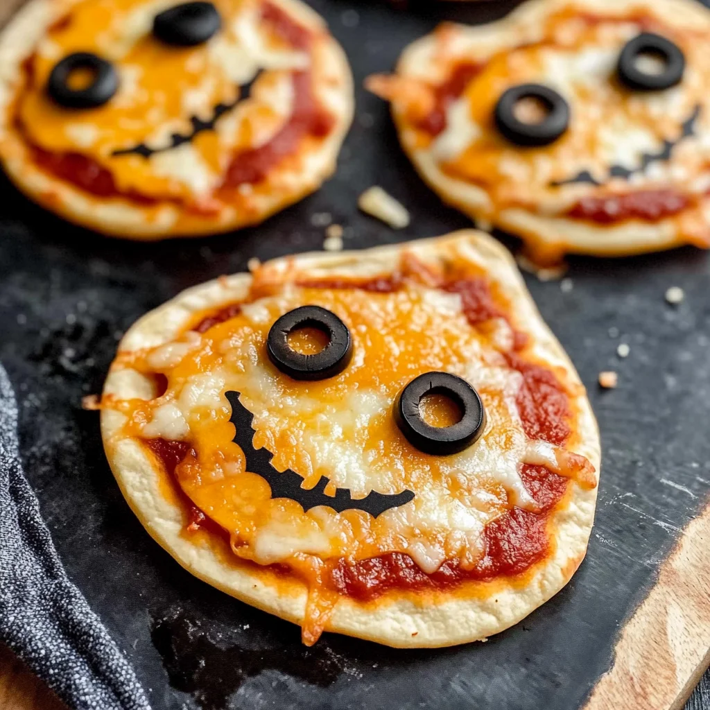 Easy Mini Halloween Pizzas