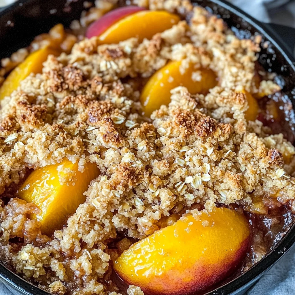 Easy Peach Crisp Recipe (Crispy & Juicy)