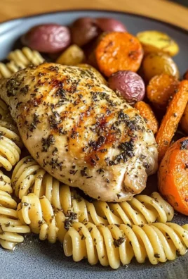 Garlic-Herb Chicken with Roasted Veggies & Creamy Rotini