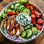 Grilled Chicken & Rice Veggie Bowl with Herb Yogurt