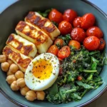 Halloumi & Chickpea Power Bowl with Soft-Boiled Egg