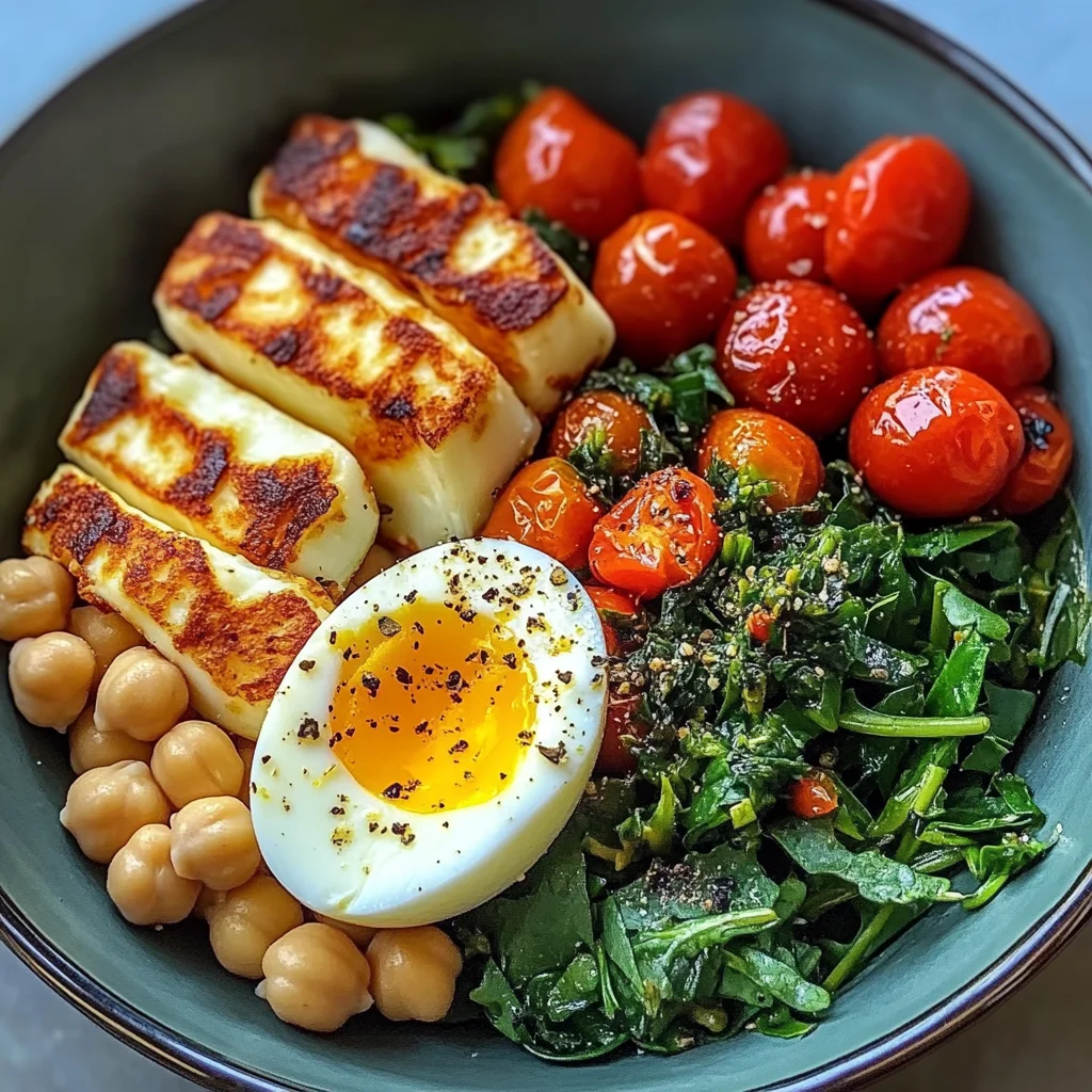 Halloumi & Chickpea Power Bowl with Soft-Boiled Egg