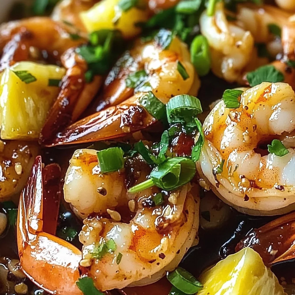 Hawaiian Garlic Shrimp with a Sweet Twist