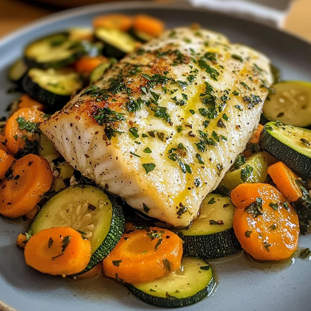 Lemon Herb White Fish with Sauted Vegetables