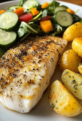 Lemon Pepper Fish with Herb Potatoes & Garden Salad