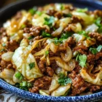 Mongolian-Style Ground Beef Stir-Fry with Crispy Cabbage