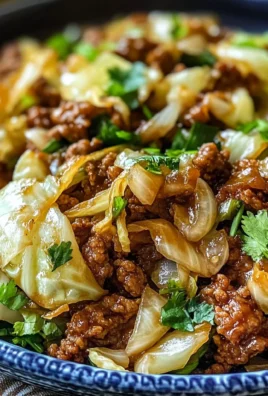Mongolian-Style Ground Beef Stir-Fry with Crispy Cabbage