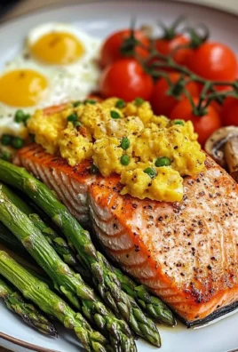 Nourishing Pan-Seared Salmon with Asparagus and Scrambled Eggs Recipe
