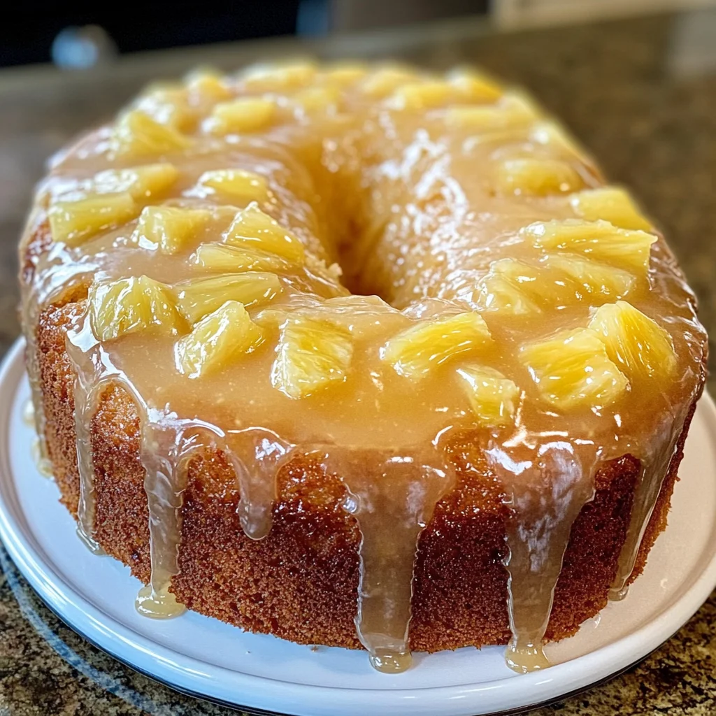 Pineapple Cream Cheese Pound Cake with Pineapple Glaze