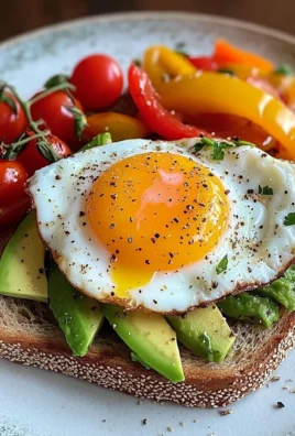 Poached Egg & Avocado Brunch Plate with Roasted Peppers