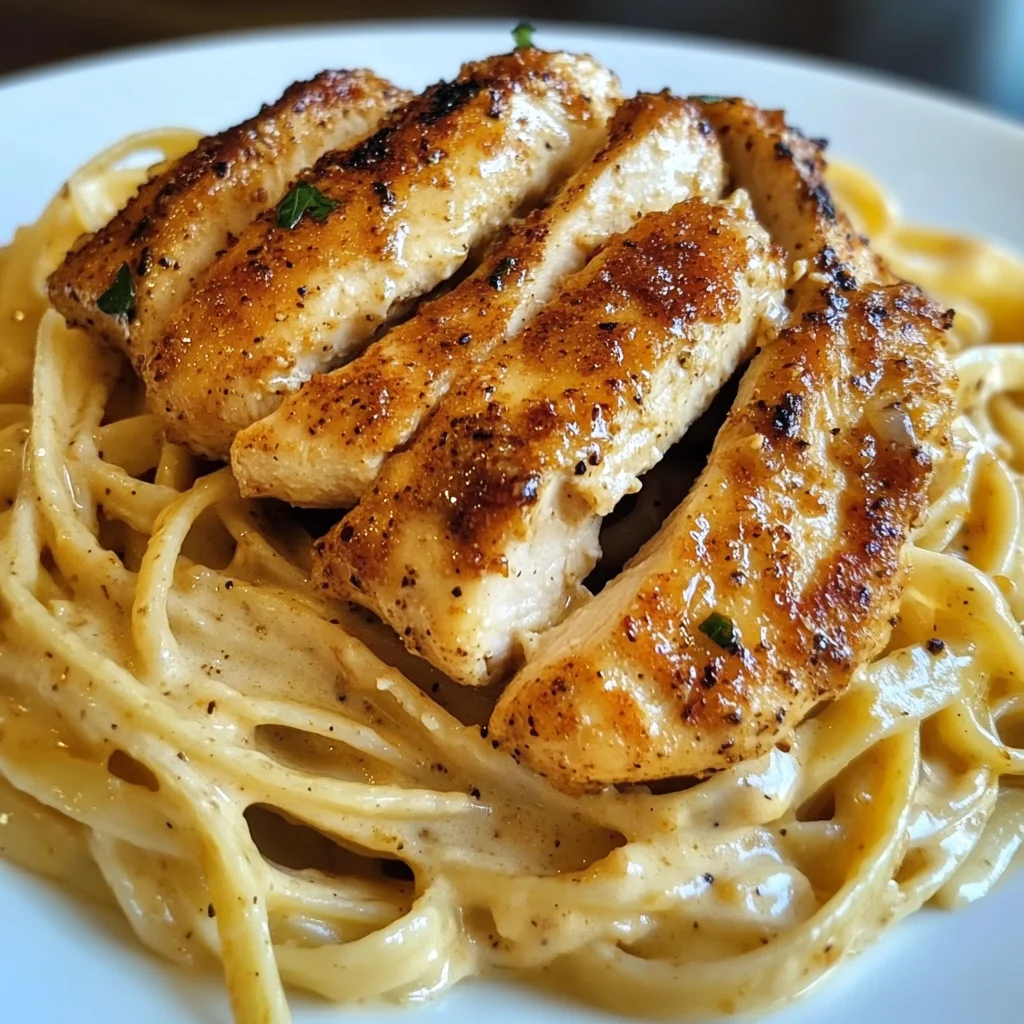 Savory Cajun Chicken over Creamy Parmesan Linguine