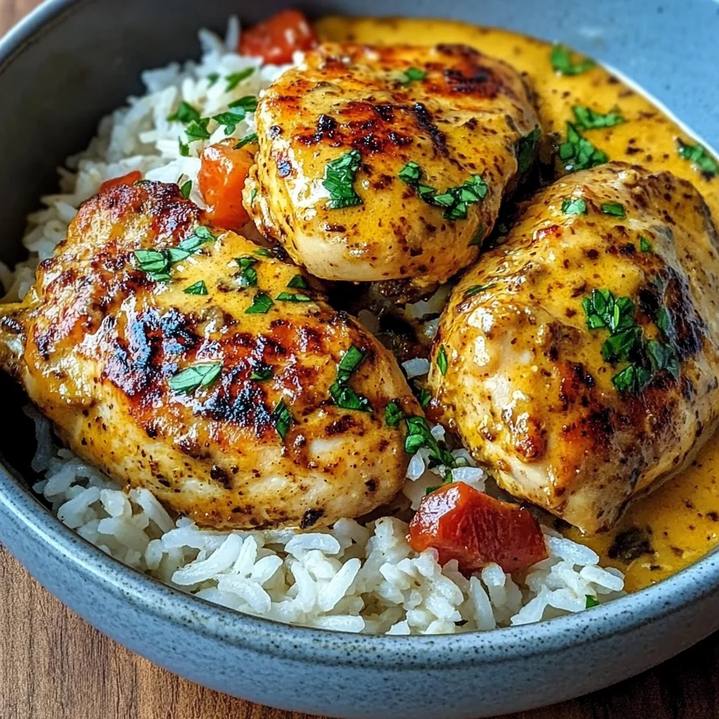 Spicy Cream Dream: Peri-Peri Chicken with Garlic Rice