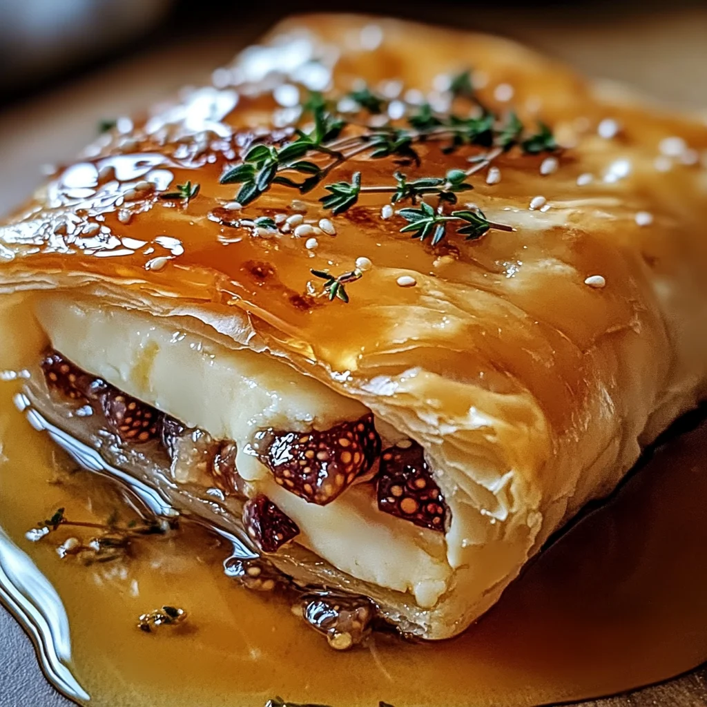 Baked Brie in Puff Pastry with Honey and Fig