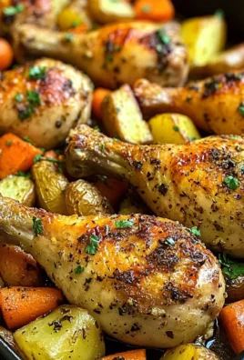 Baked Chicken Drumsticks with Roasted Veggies