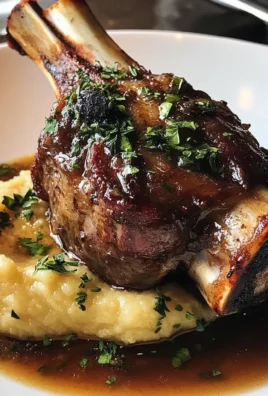 Braised Lamb Shank with Velvety Roasted Garlic Puree