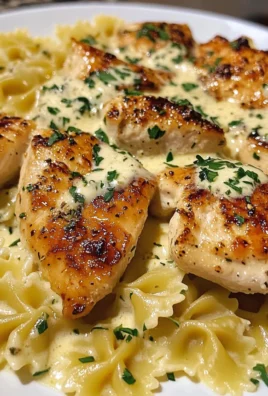 Cheesy Garlic Butter Chicken with Bowtie Pasta and Creamy Sauce