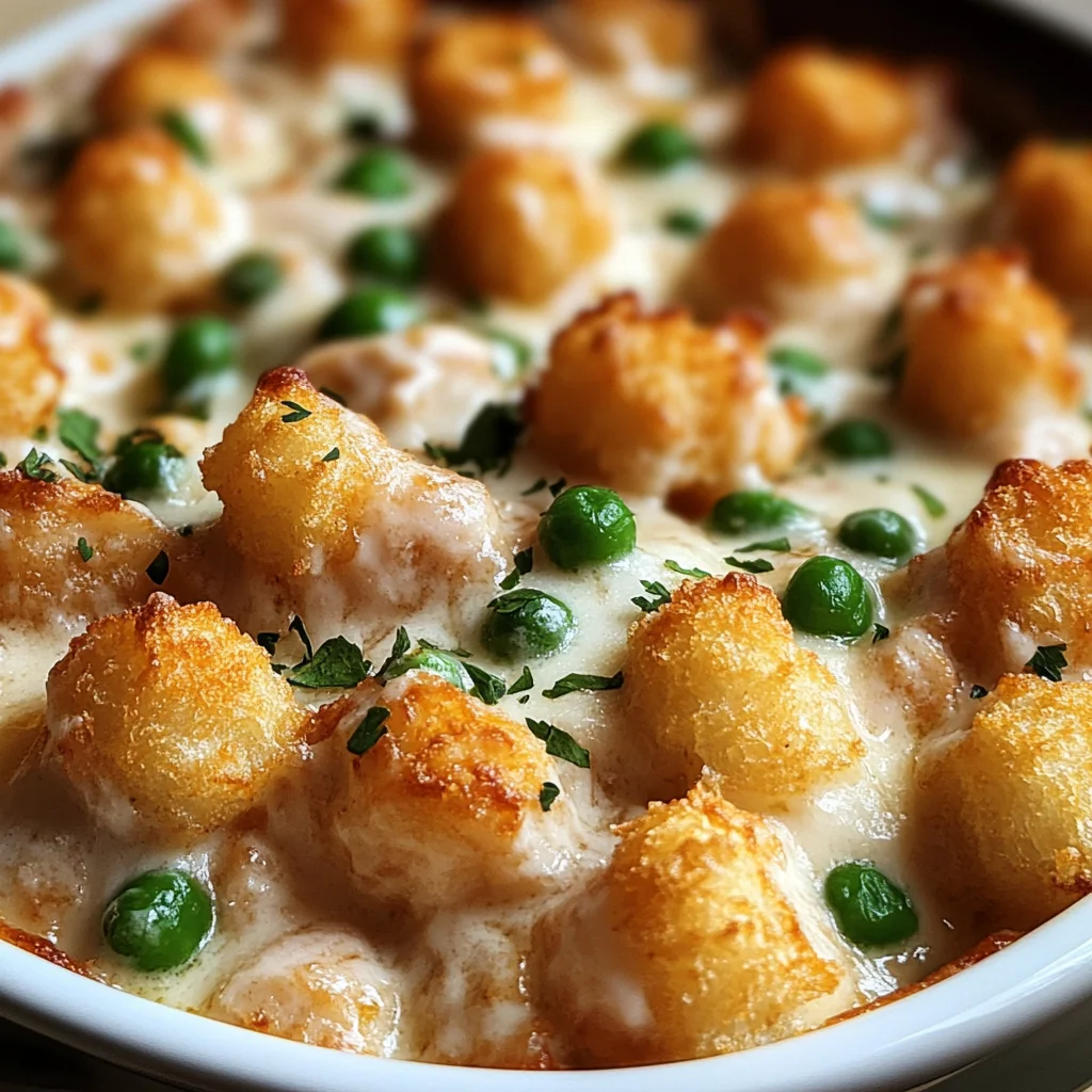 Chicken Alfredo Tater Tot Casserole: A Cozy, Comforting Dinner
