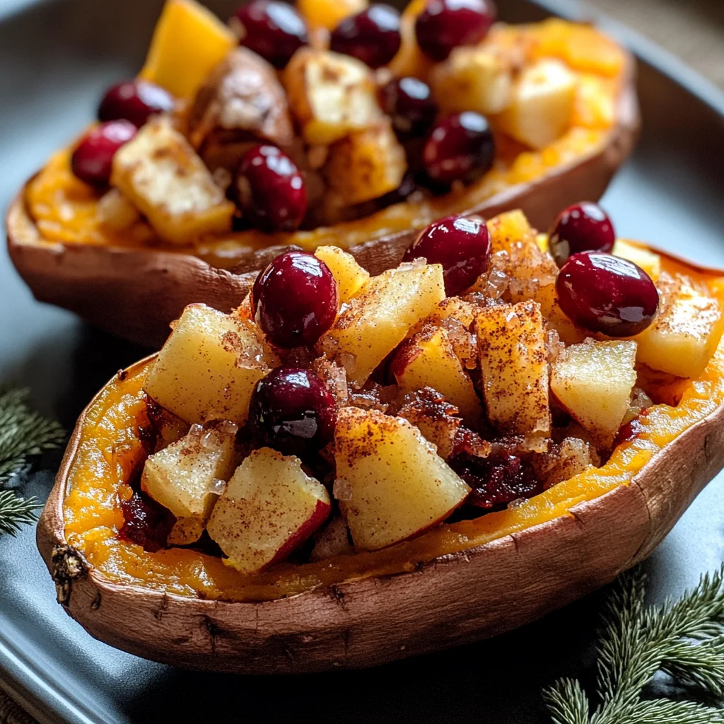 Cranberry Apple Twice-Baked Sweet Potatoes