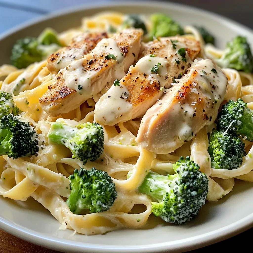 Creamy Chicken & Broccoli Fettuccine Alfredo