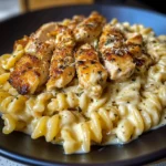 Creamy Garlic Chicken Rotini with Parmesan Velveeta Sauce