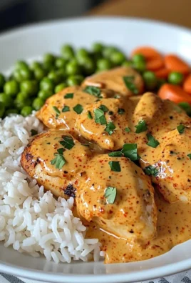 Creamy Paprika Chicken with Rice & Buttered Veggies