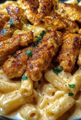 Creamy Rigatoni Alfredo with Cajun Chicken Strips
