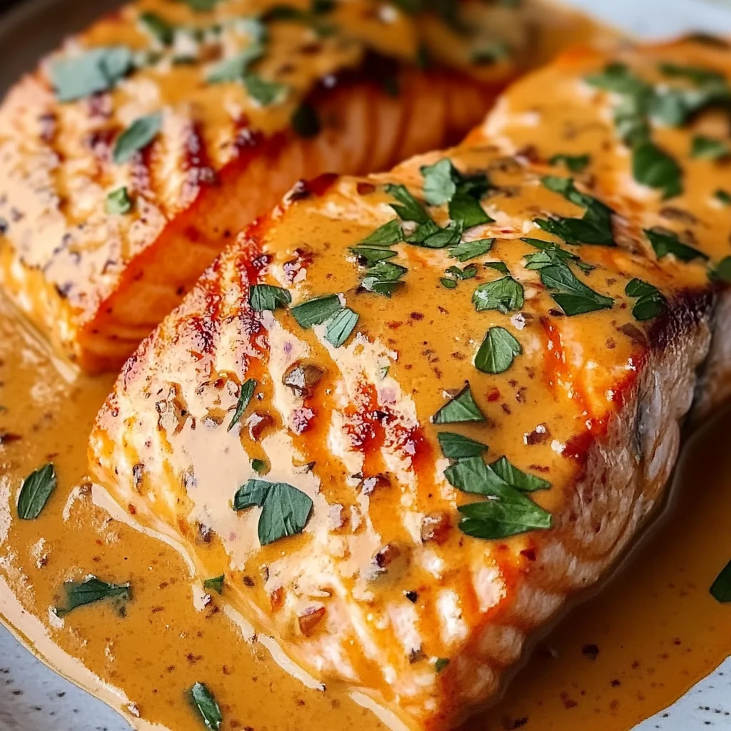 Creamy Roasted Red Pepper Salmon Recipe - Delicious & Easy