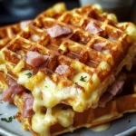Gaufres croustillantes au jambon et au fromage