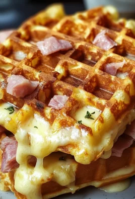 Gaufres croustillantes au jambon et au fromage