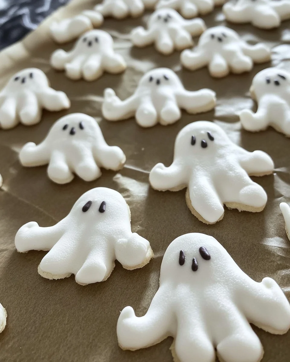 Ghost-Shaped Meringue Cookies
