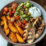 Grilled Chicken Bowl with Sweet Potato & Avocado Salsa