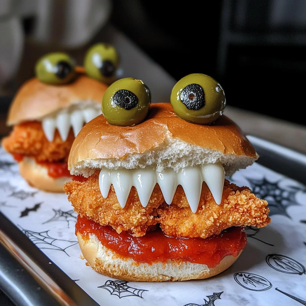 Halloween Chicken Parm Sliders