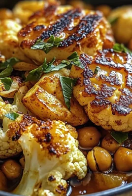 Honey Curry Roasted Cauliflower with Grilled Halloumi and Crunchy Chickpeas