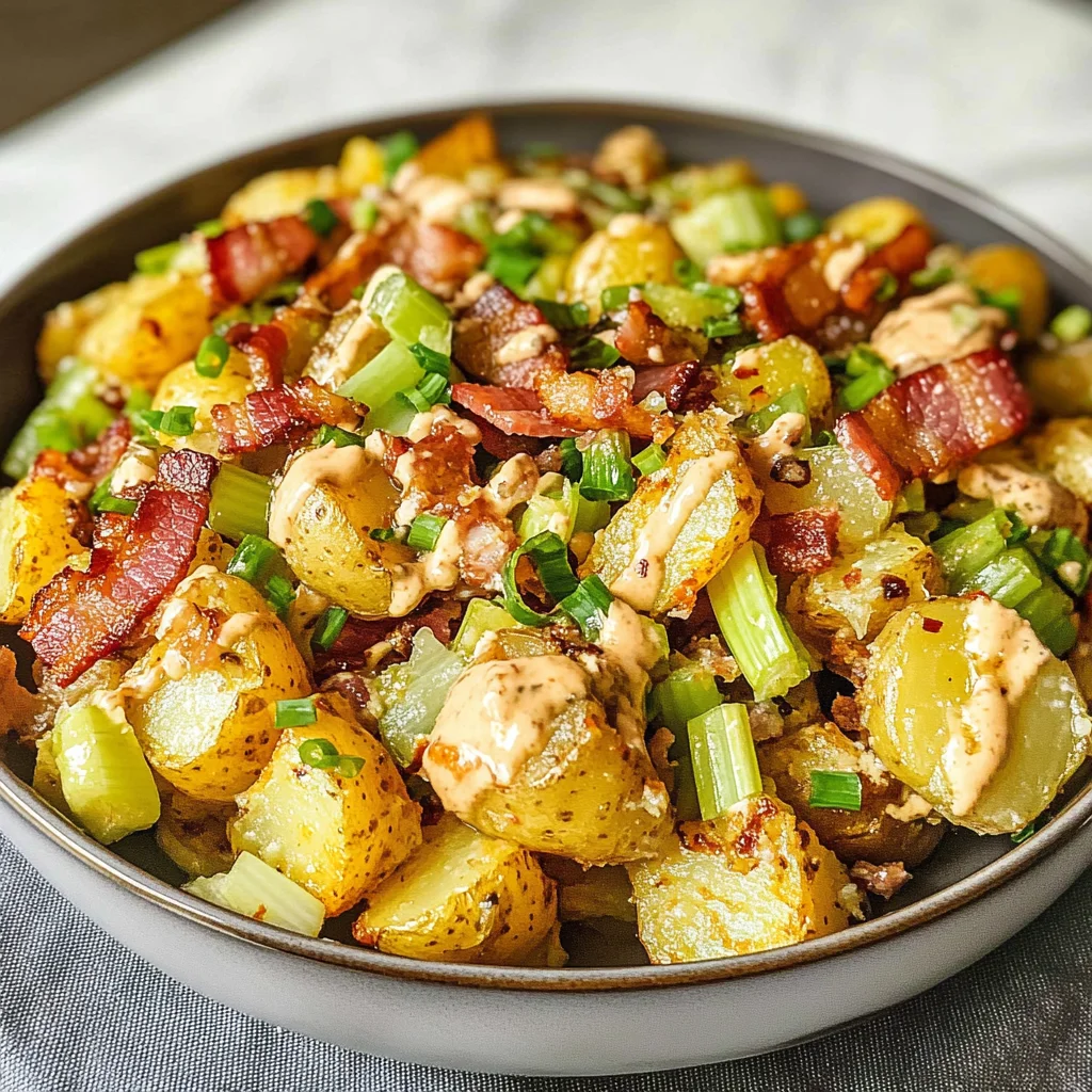 Honey Mustard Crispy Smashed Potato Salad