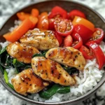 Honey Pepper Chicken Rice Bowl with Fresh Veggies