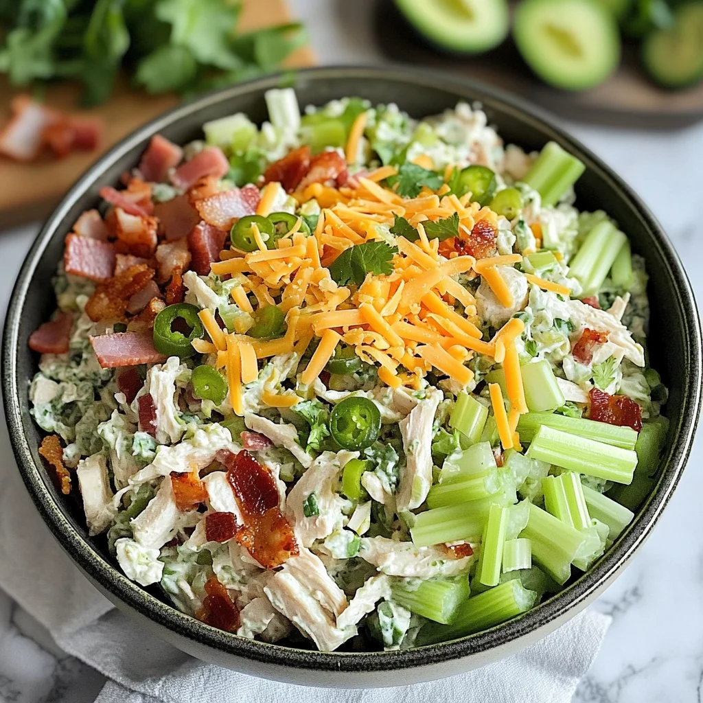 Keto Jalapeno Popper Cottage Cheese Chicken Salad
