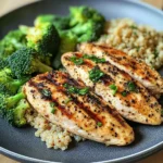 Lemon Pepper Grilled Chicken with Quinoa & Broccoli