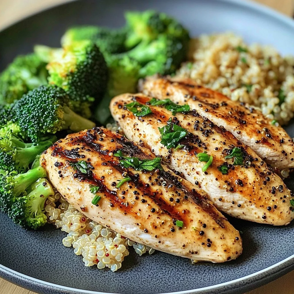 Lemon Pepper Grilled Chicken with Quinoa & Broccoli