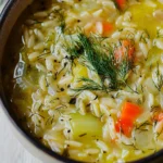 Orzo Leek and Dill Soup
