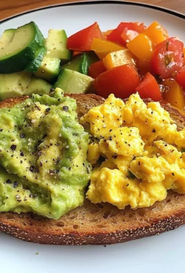 Rainbow Avocado Toast with Scrambled Eggs & Veggie Medley