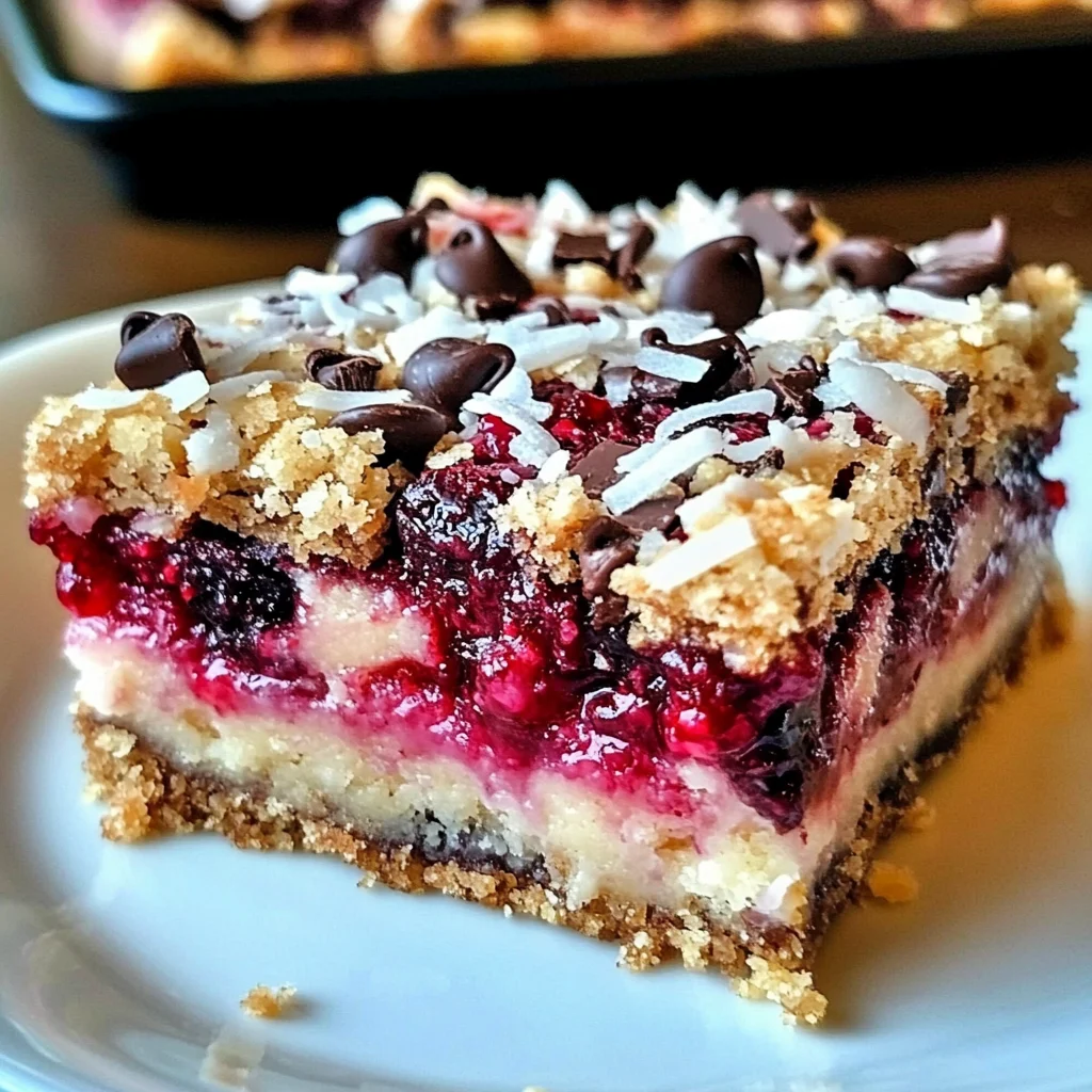 Raspberry Coconut Magic Bars