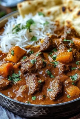 Slow-Cooked Beef Curry with Garlic Naan