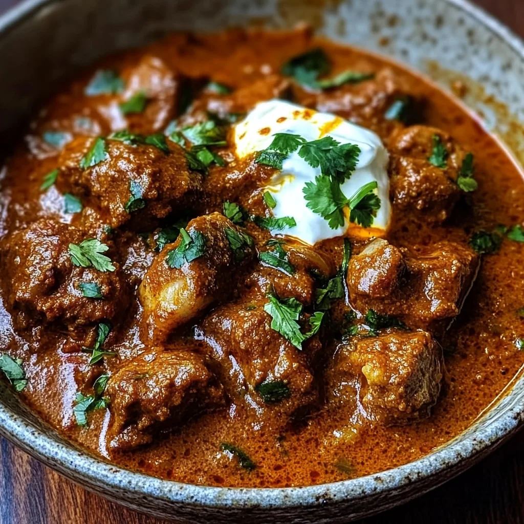 Slow-Cooked Lamb Rogan Josh with Kashmiri Chili and Yogurt