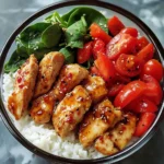 Spicy Honey Garlic Chicken Meal Prep Bowl